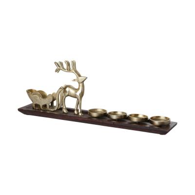 Kerzenhalter mit Hirsch gold