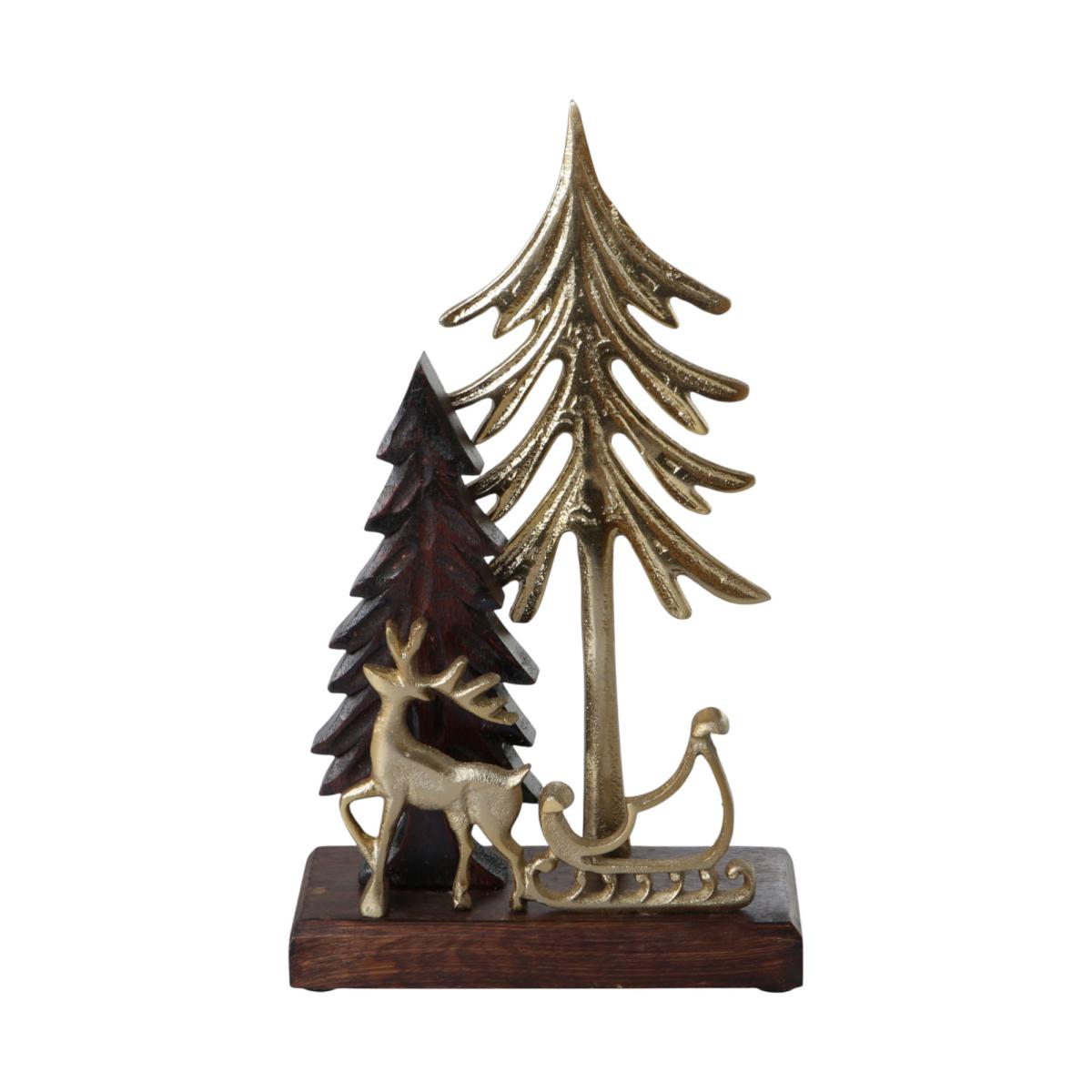 Baumaufsteller mit Hirsch gold