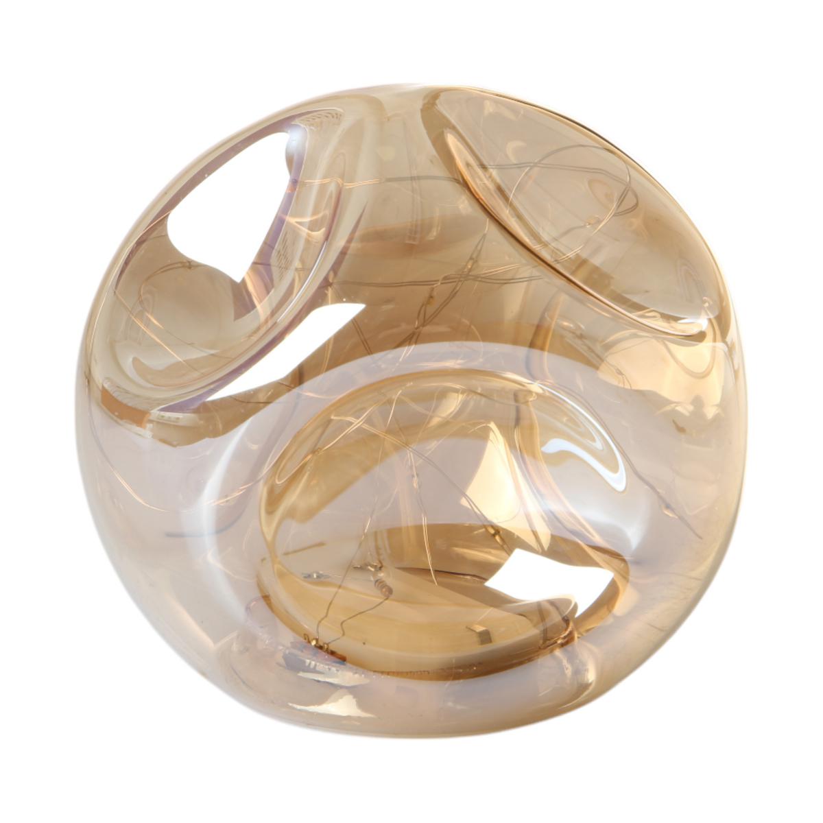 LED-Glaskugel mit Luftblasen-Design bernstein