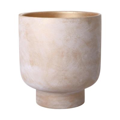 Topf mit Sockel hellbraun