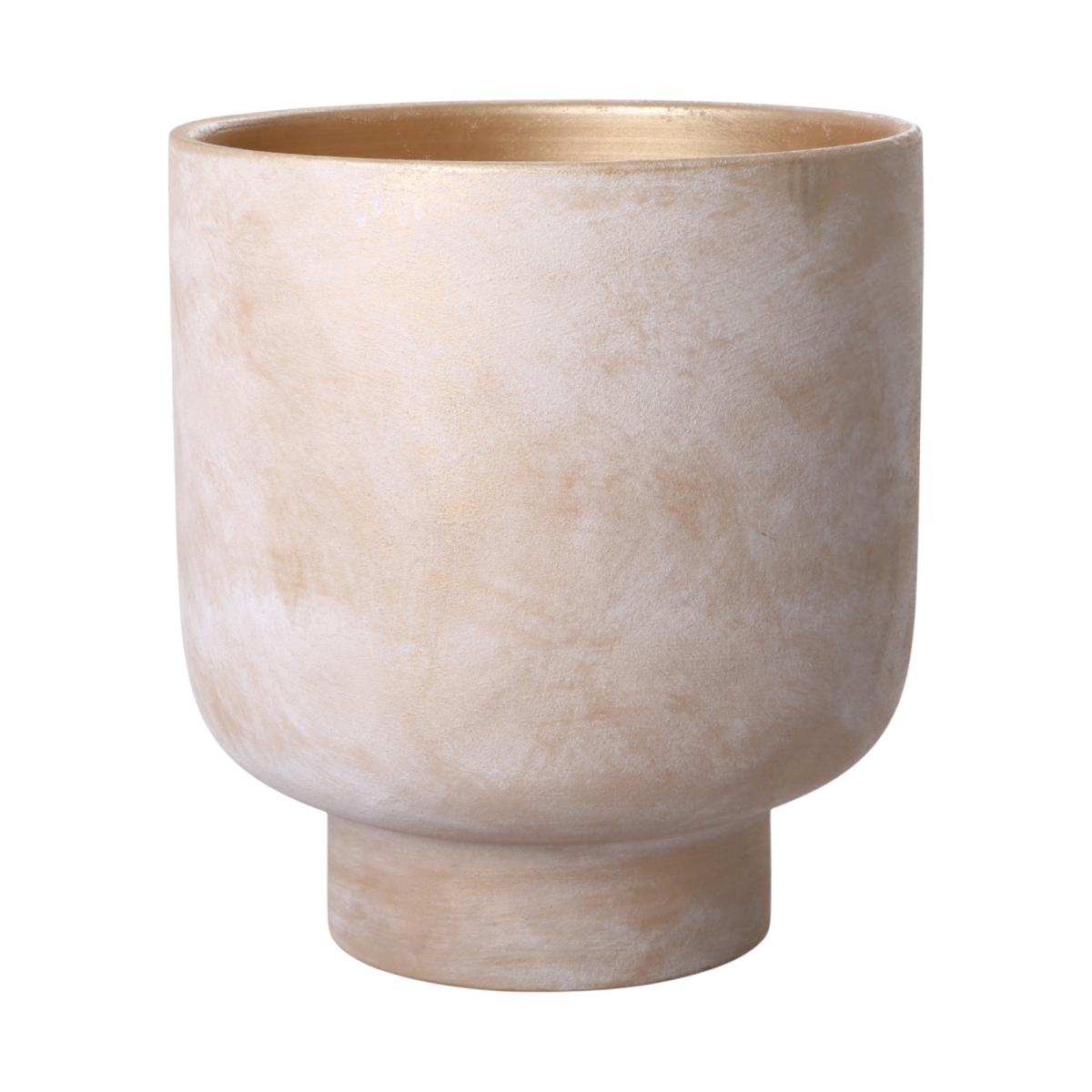 Topf mit Sockel hellbraun