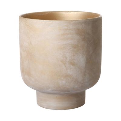Topf mit Sockel hellbraun
