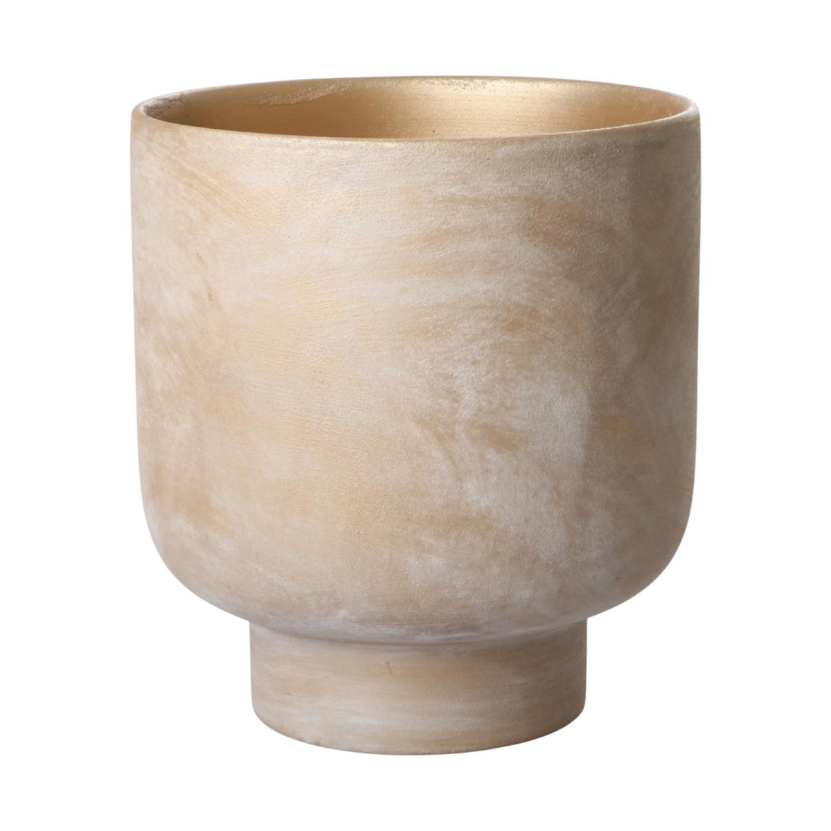 Topf mit Sockel hellbraun