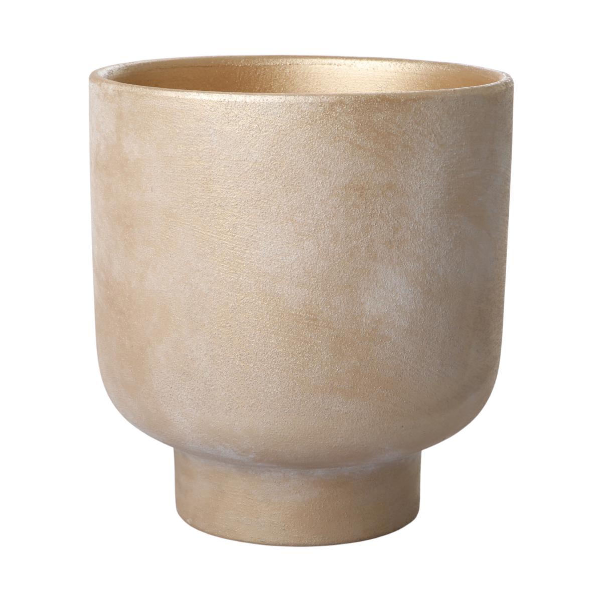 Topf mit Sockel hellbraun