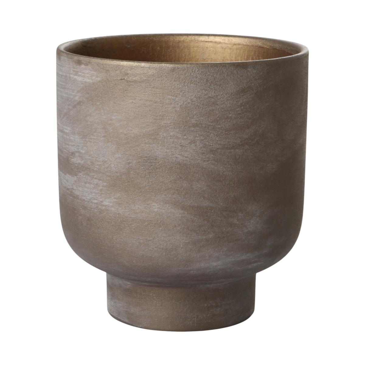 Topf mit Sockel teracotta