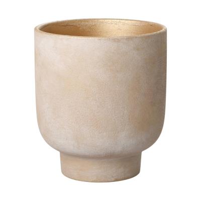 Topf mit Sockel hellbraun