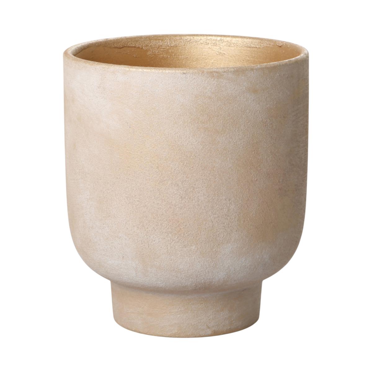 Topf mit Sockel hellbraun