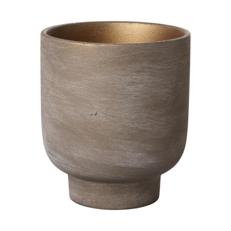 Topf mit Sockel teracotta