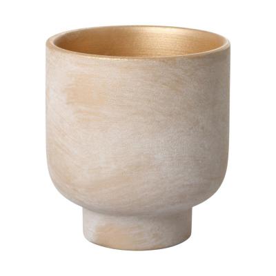 Topf mit Sockel hellbraun