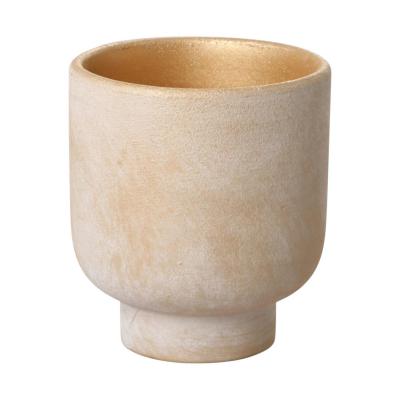 Topf mit Sockel hellbraun