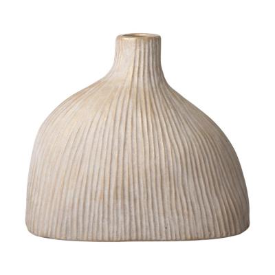 Vase mit Rillen hellbraun