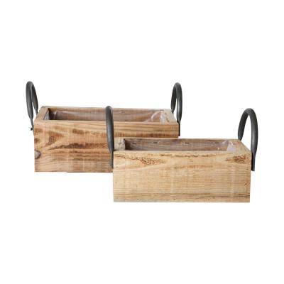 Pflanzkiste mit hohen Henkeln rechteckig