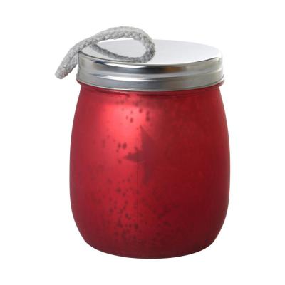 LED-Windlicht Stern mit Deckel rot