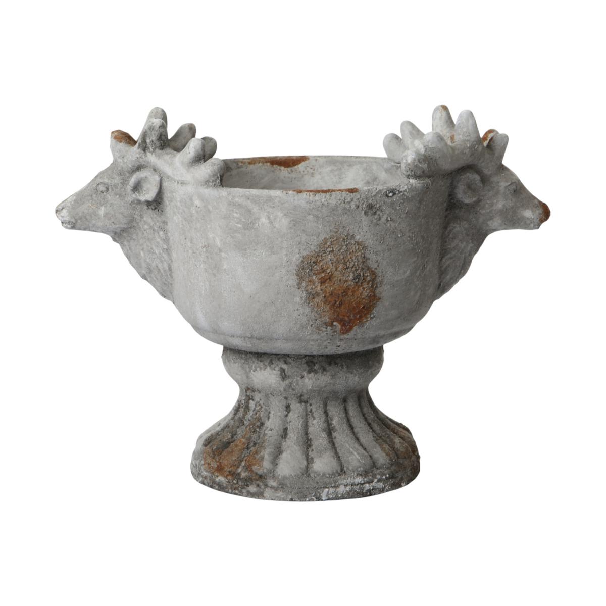 Pokal breit mit Hirschköpfen