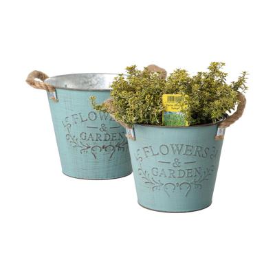 Blechtopf mit Rupfenhenkel für 16er