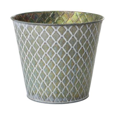 Blechtopf für 16er grün mit Rautenmuster