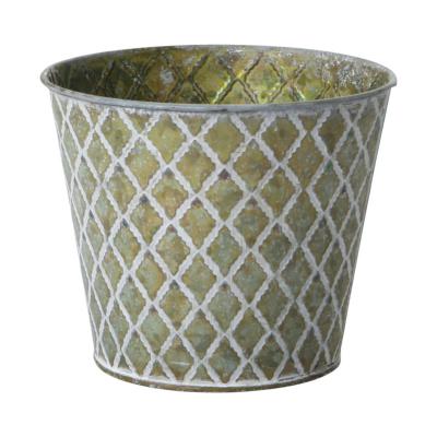 Blechtopf für 12er grün mit Rautenmuster