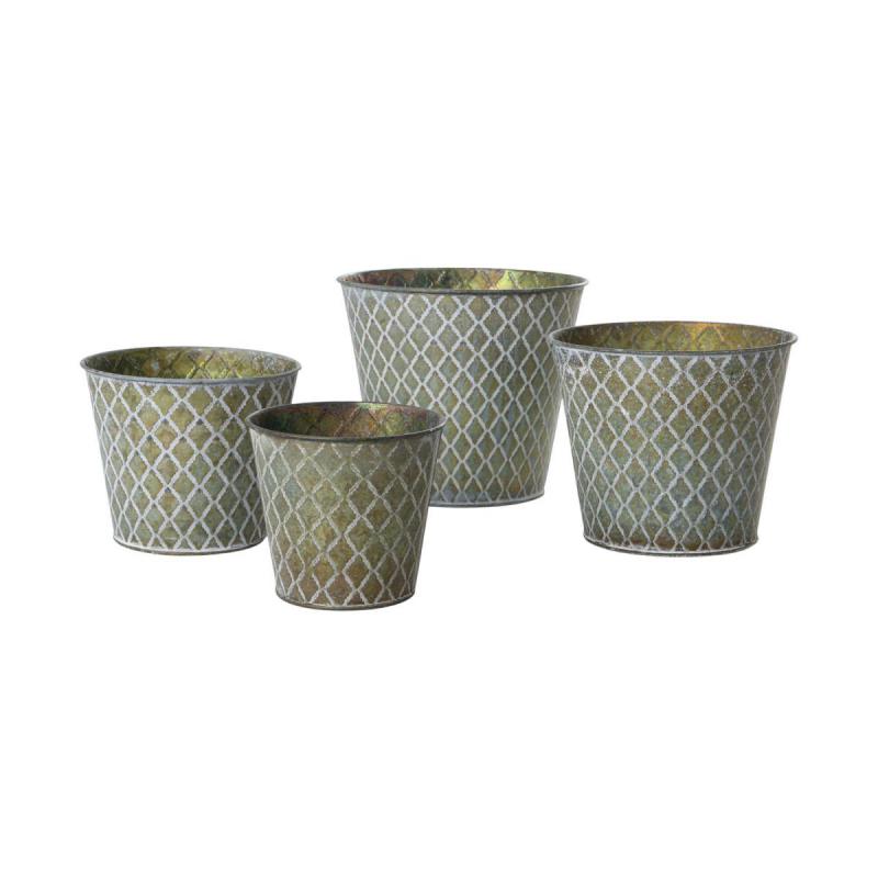 Blechtopf für 10,5er grün mit Rautenmuster