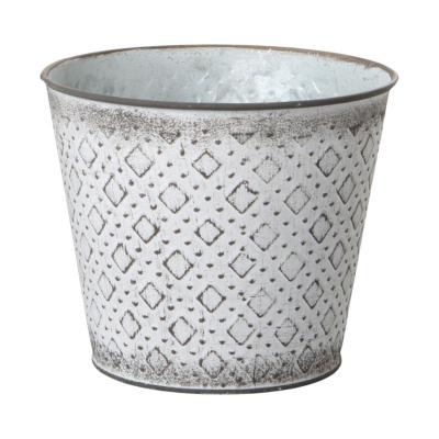 Blechtopf für 12er weiß mit Rautenmuster