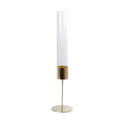 Kerzenhalter mit Glaszylinder gold