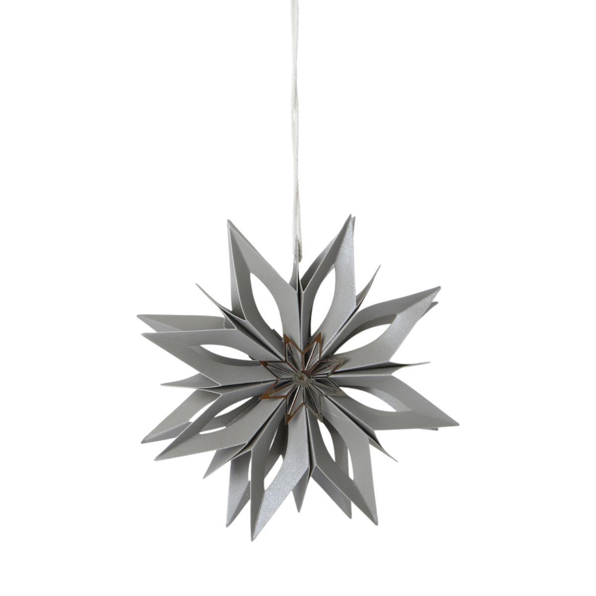 Papierstern 3D Silber