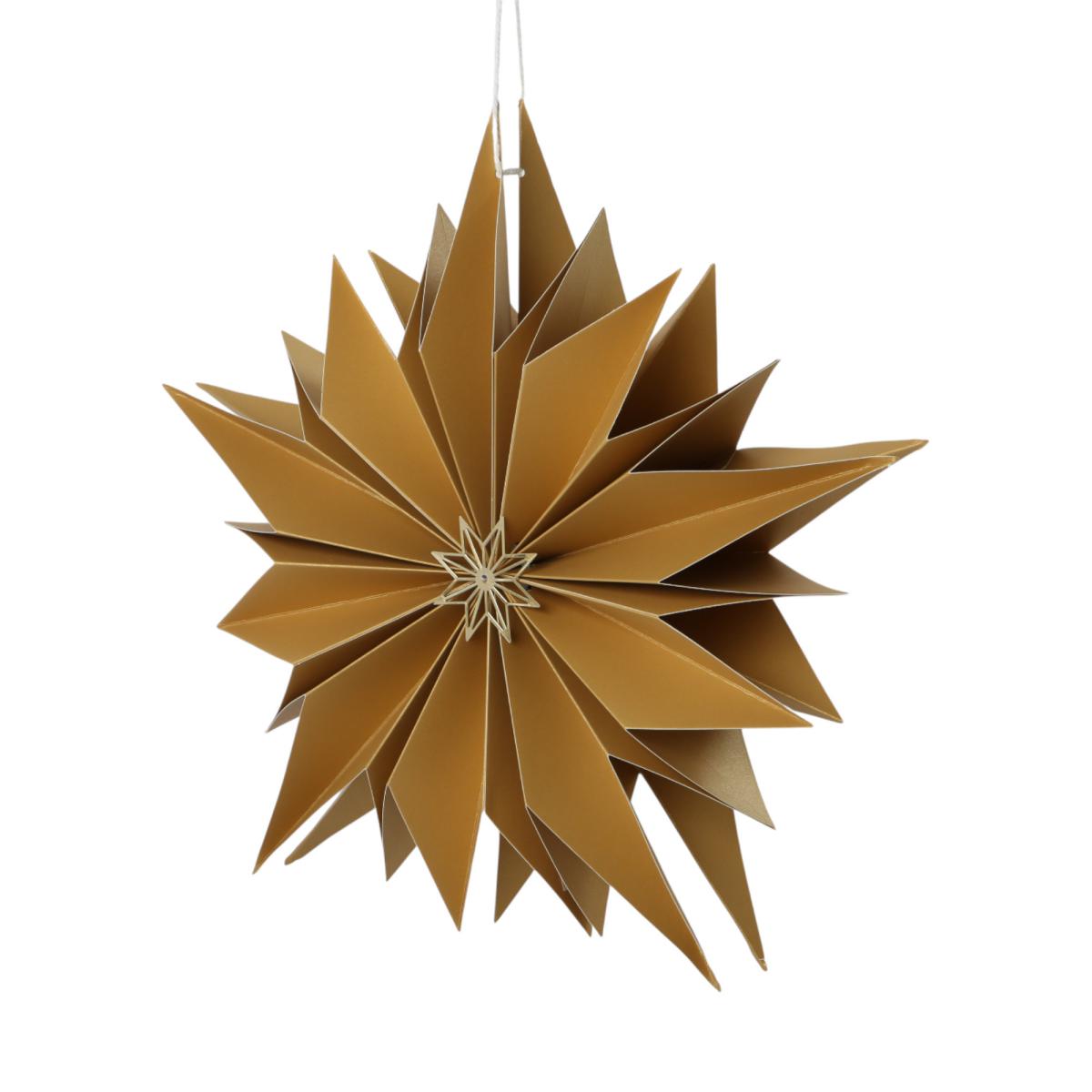 Papierstern 3D Gold