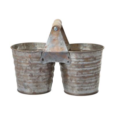 Metall-Doppeltopf für 10er antik