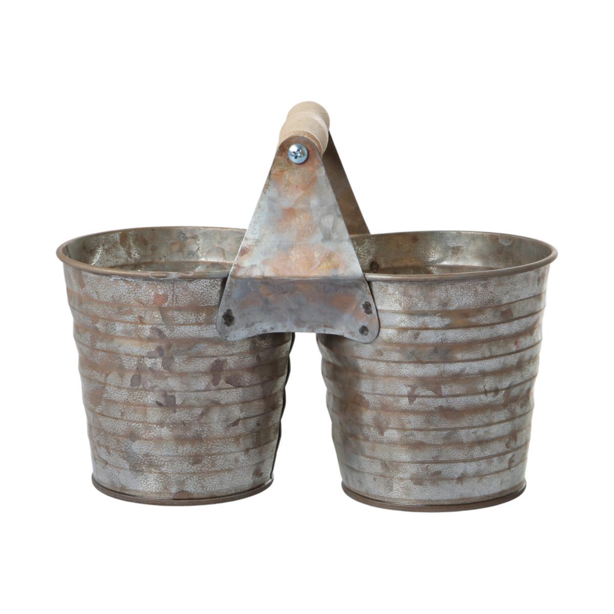 Metall-Doppeltopf für 10er antik