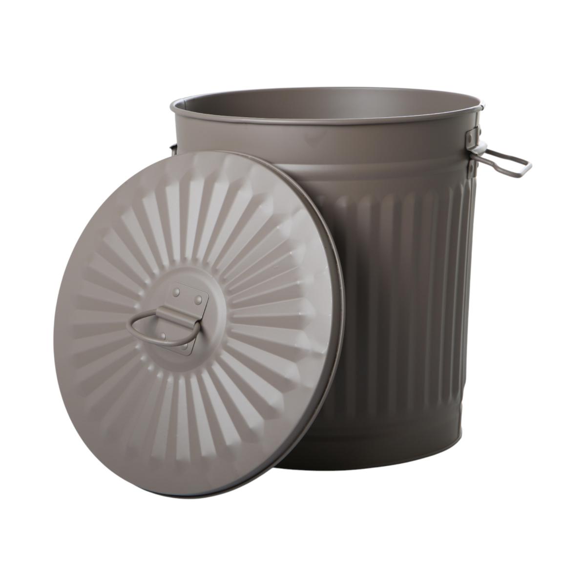 Mülleimer mit Deckel taupe