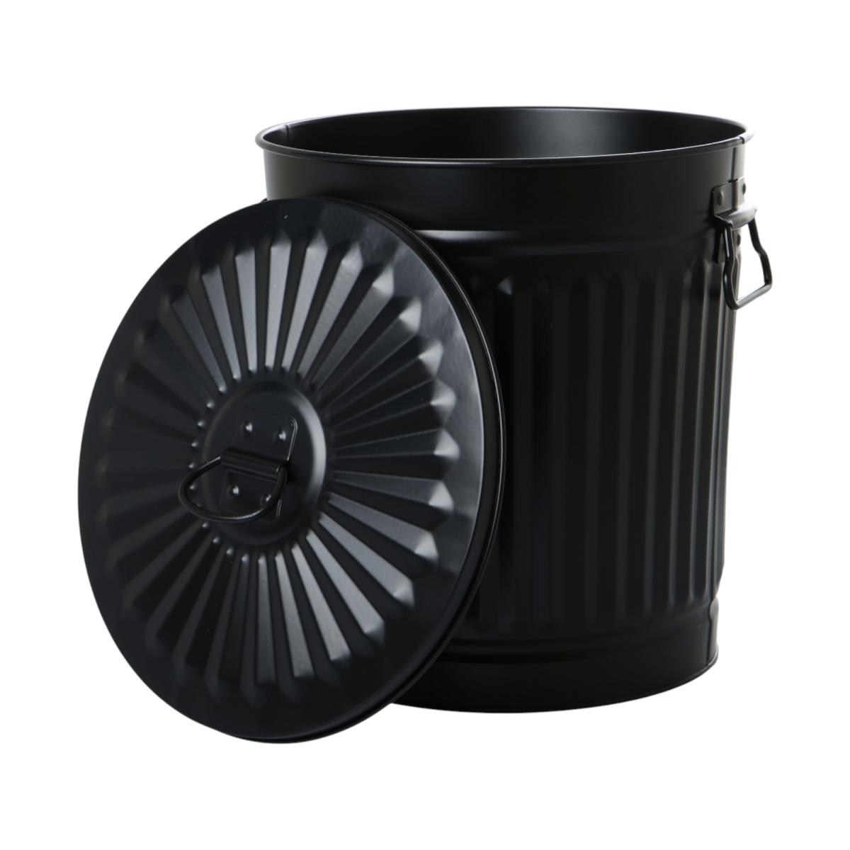 Mülleimer mit Deckel schwarz