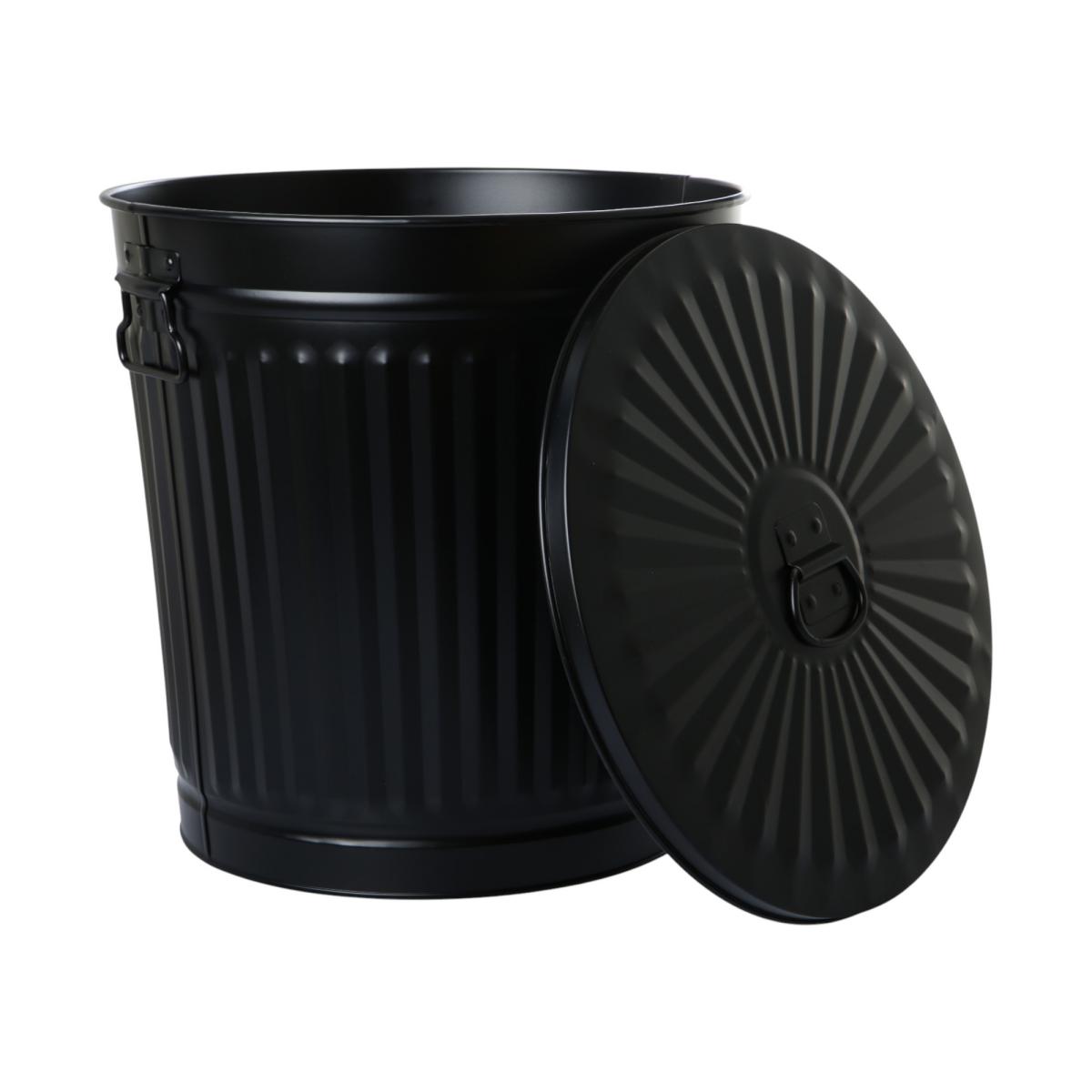 Mülleimer mit Deckel schwarz