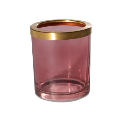 Teelichtglas mit Goldrand