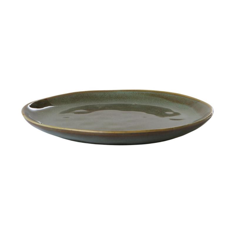 Keramik-Teller grün-braun