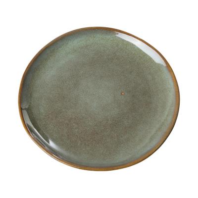 Keramik-Teller grün-braun
