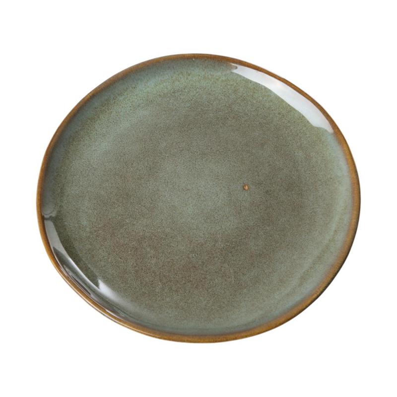 Keramik-Teller grün-braun