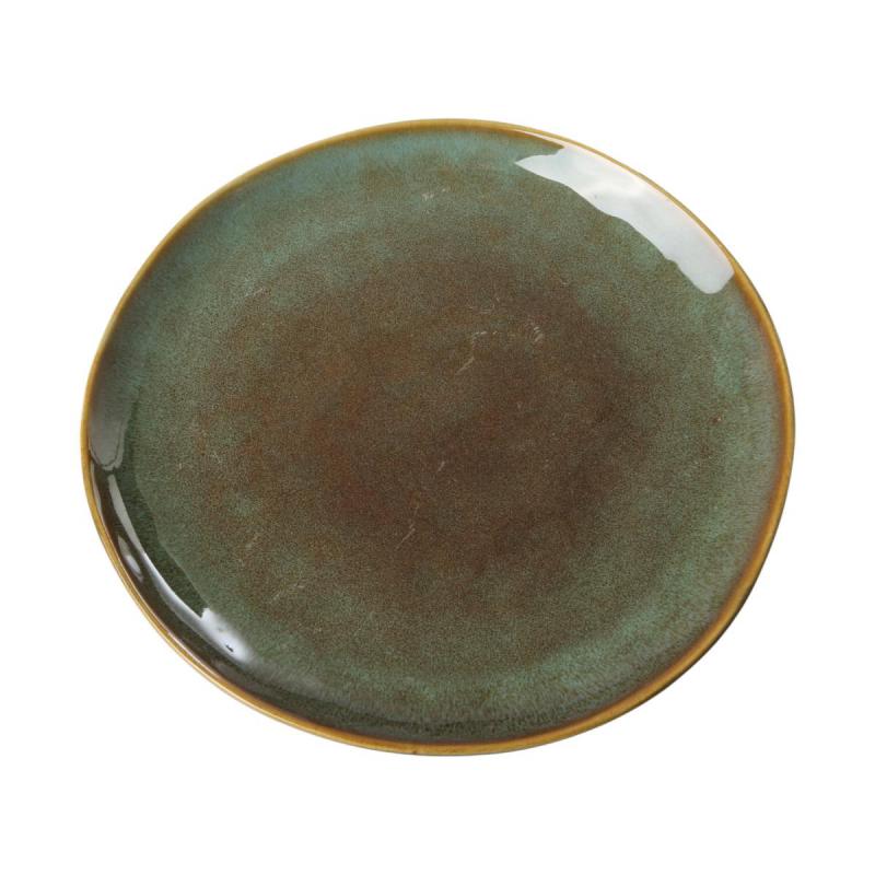 Keramik-Teller grün-braun