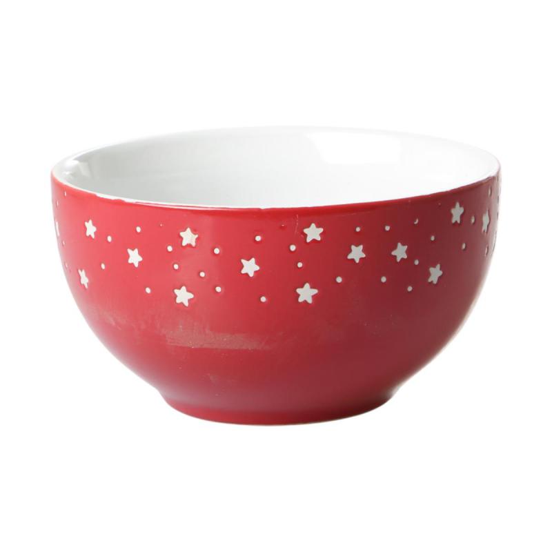 Keramik-Schüssel Weihnachten rot/grün Mix