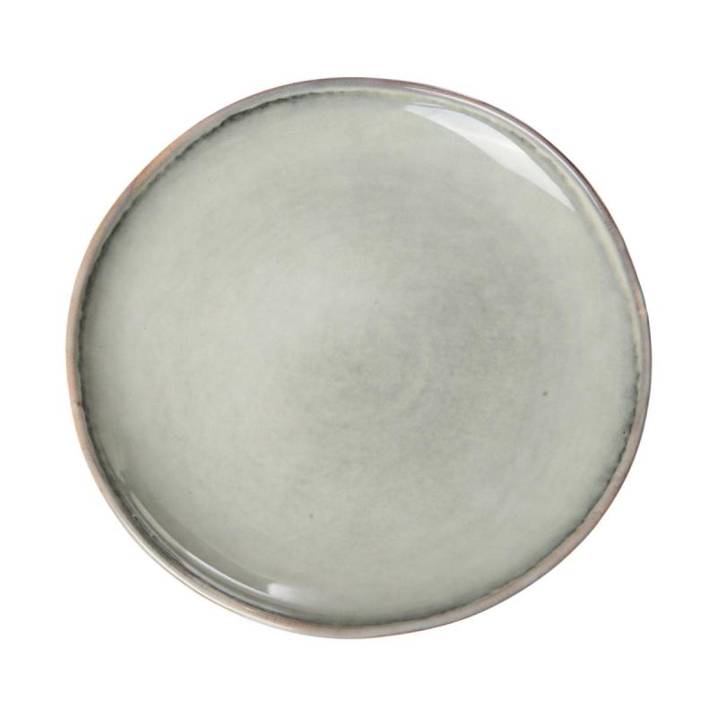 Keramik-Teller weiß-grau