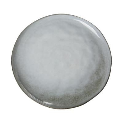 Keramik-Teller hellblau-grau