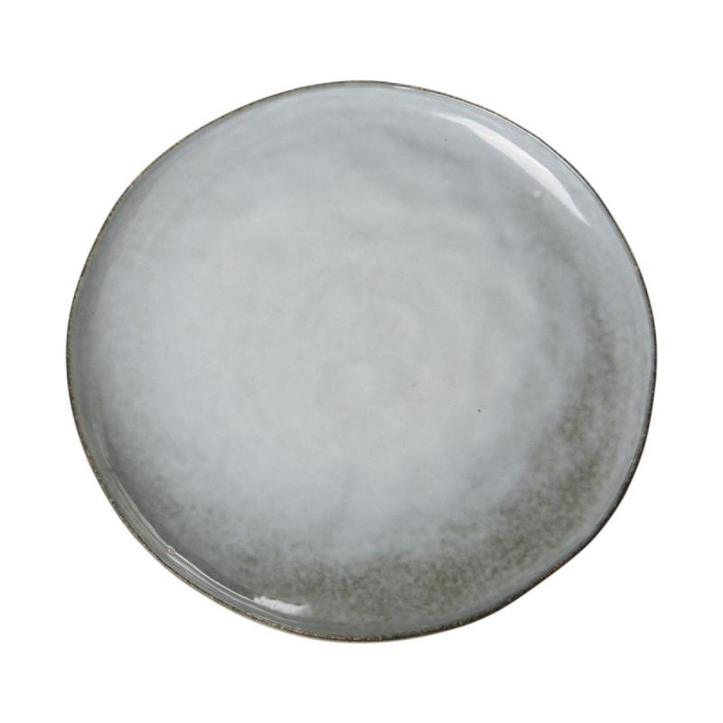 Keramik-Teller hellblau-grau