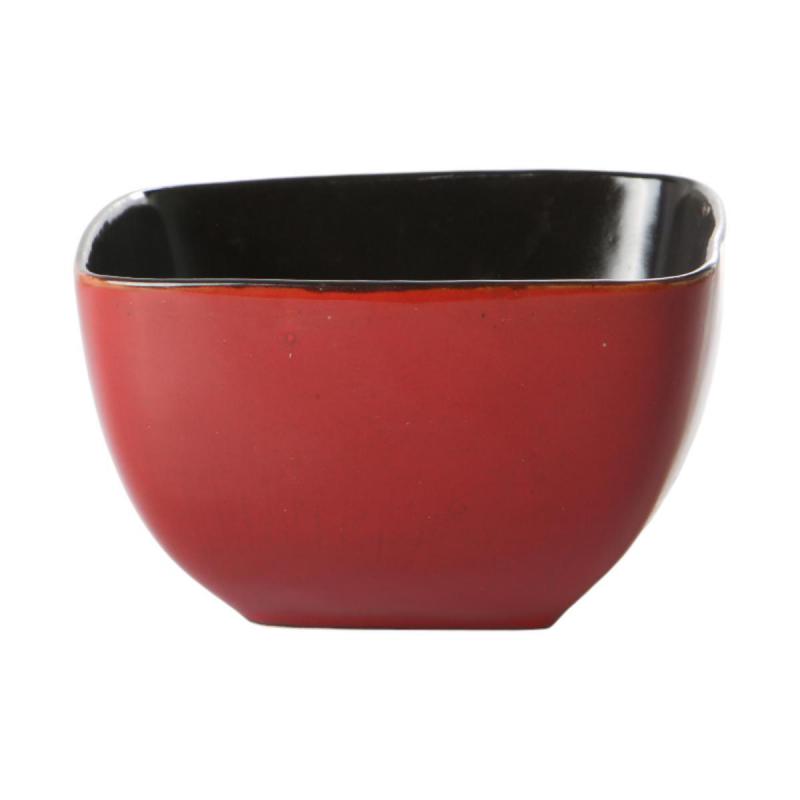 Keramik-Schüssel quadratisch rot