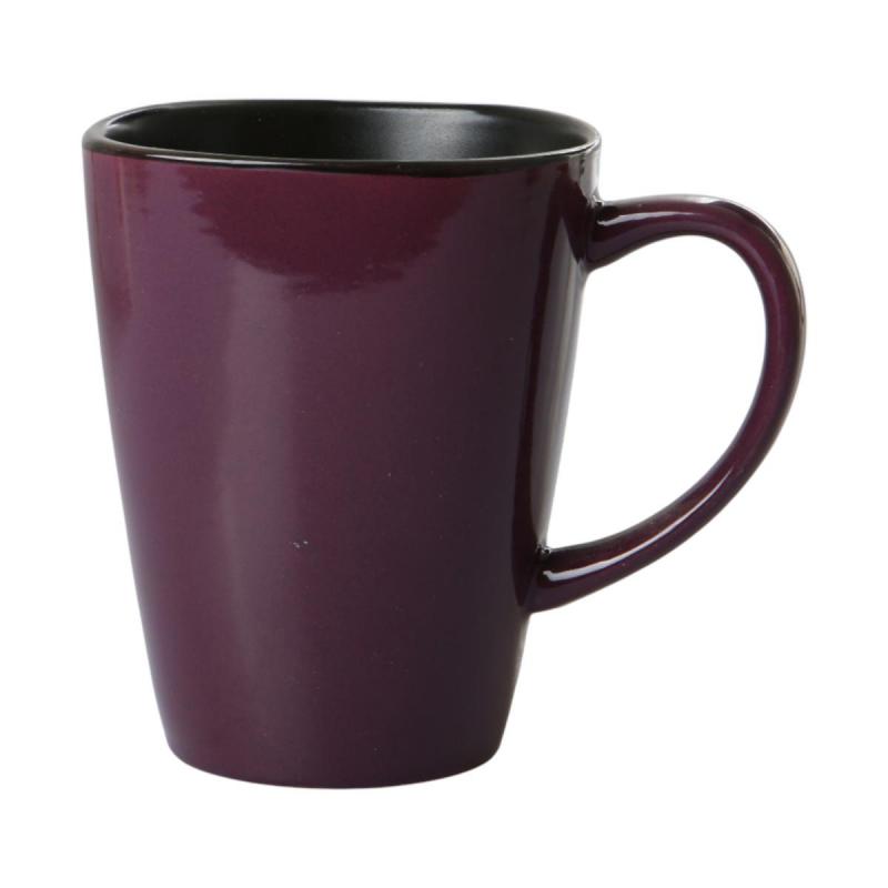 Keramik-Tasse 16oz quadratisch aubergine