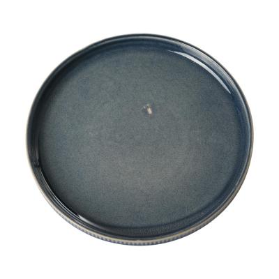 Keramik-Teller azurblau