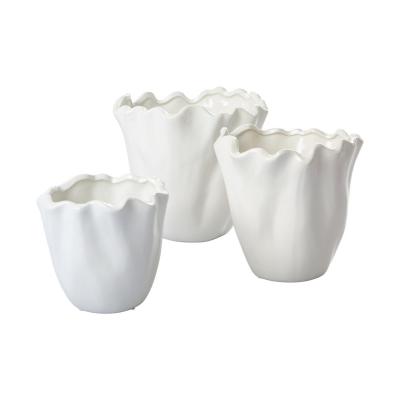 Orchideentopf faltig wei&szlig;