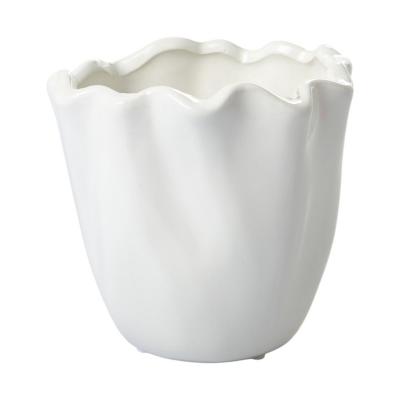 Orchideentopf faltig wei&szlig;