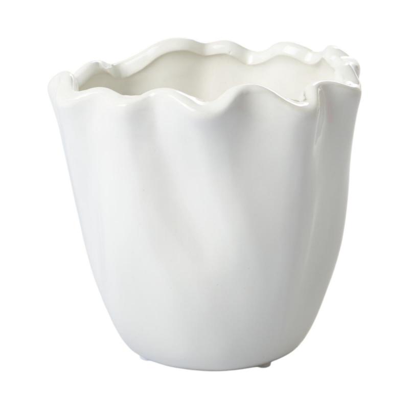 Orchideentopf faltig wei&szlig;