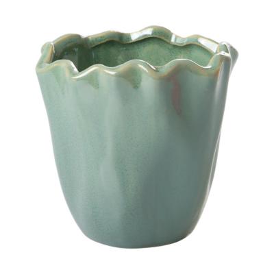 Orchideentopf faltig gr&uuml;n