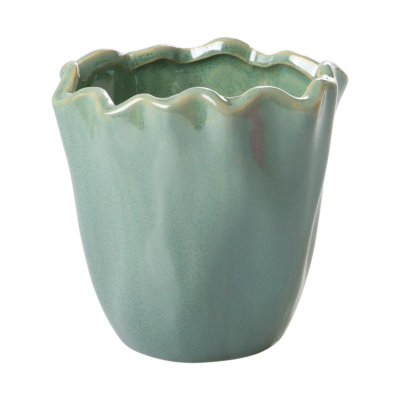 Orchideentopf faltig gr&uuml;n