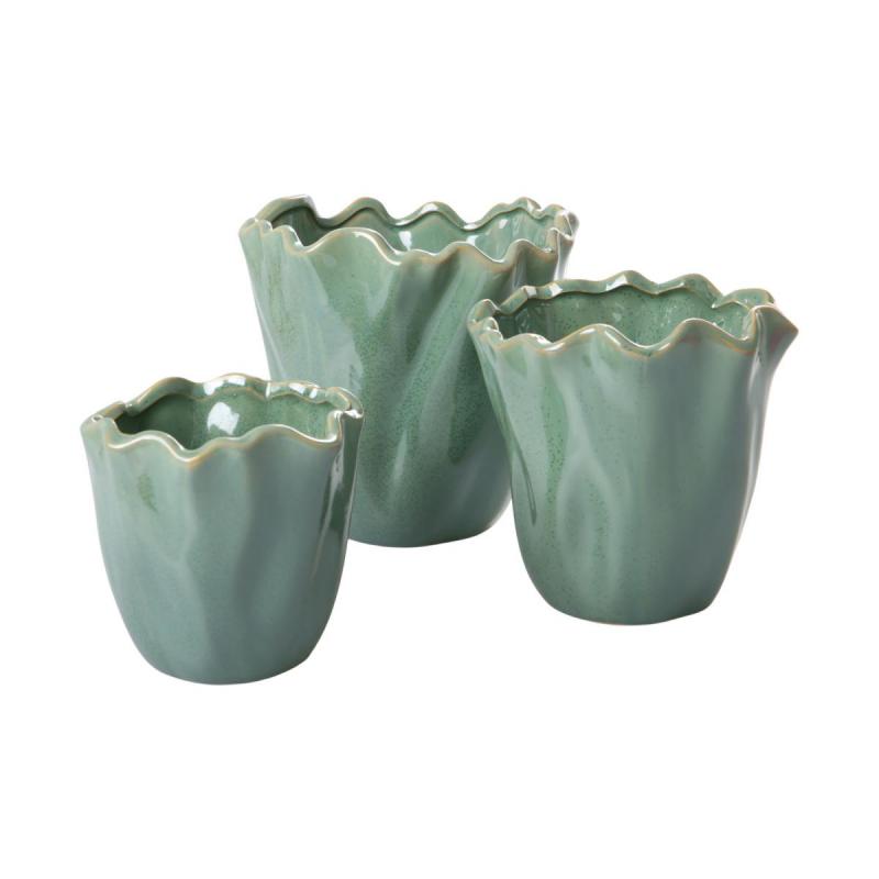 Orchideentopf faltig gr&uuml;n