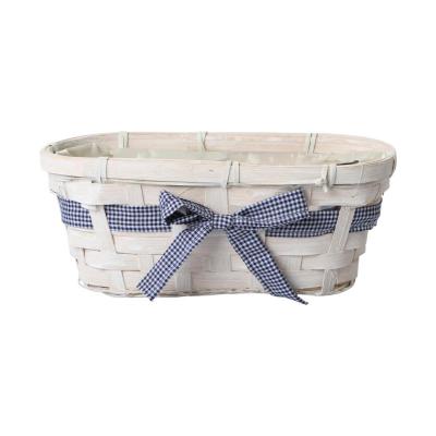 Pflanzschale mit Schleife - wei&szlig;